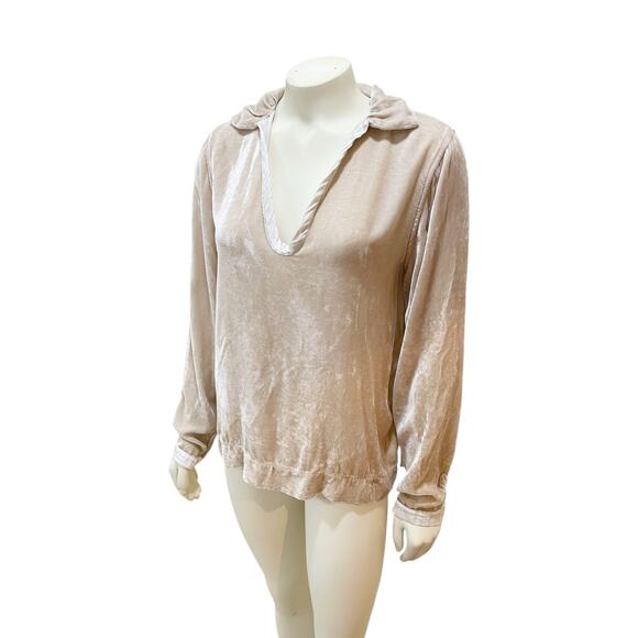 CP Shades Velvet Tunic Beige Soft Size Small - Picture 2 of 6
